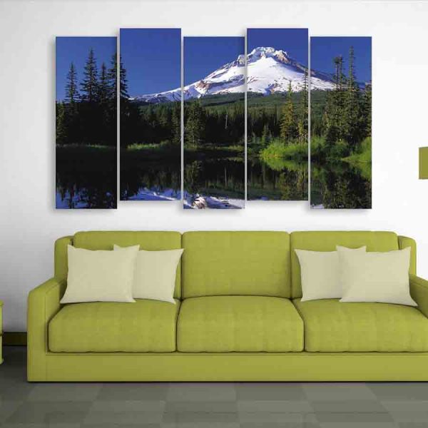 Multiple Frames Nature Mountains Wall Painting (150cm X 76cm)