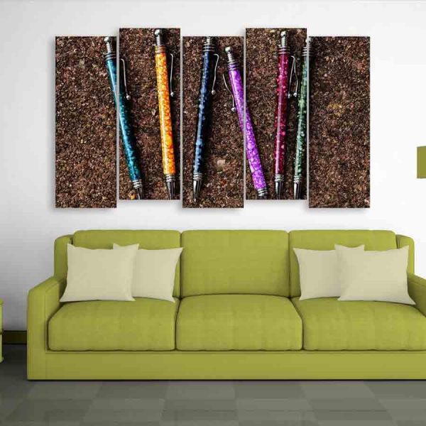 Multiple Frames Beautiful Pens Wall Painting (150cm X 76cm)