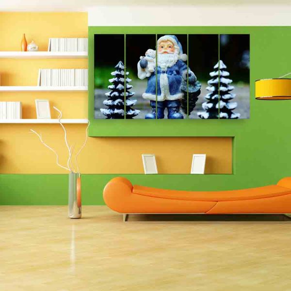 Multiple Frames Santa Claus Wall Painting (150cm X 76cm)