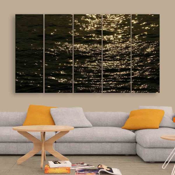 Multiple Frames Sea Waves Wall Painting (150cm X 76cm)