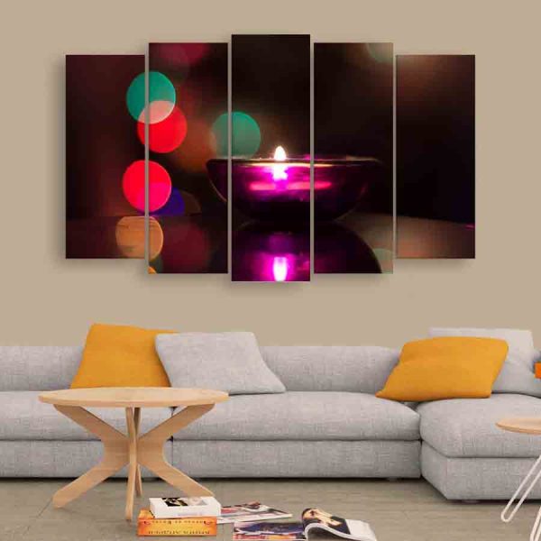 Multiple Frames Candle Light Wall Painting (150cm X 76cm)
