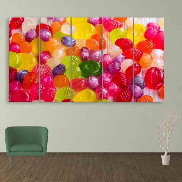 Multiple Frames Colorful Candies Wall Painting (150cm X 76cm)