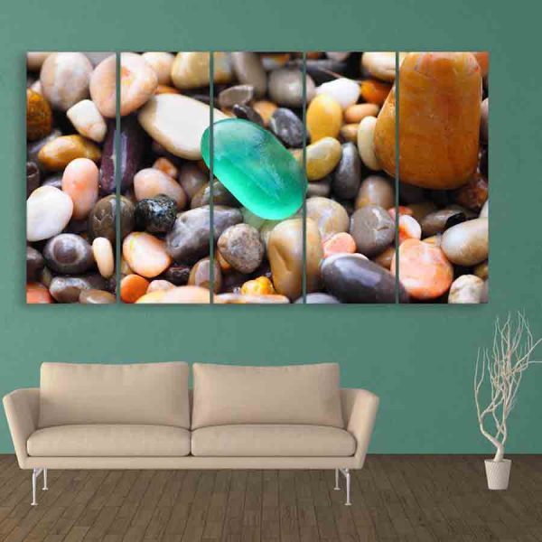 Multiple Frames Colorful Stones Wall Painting (150cm X 76cm)
