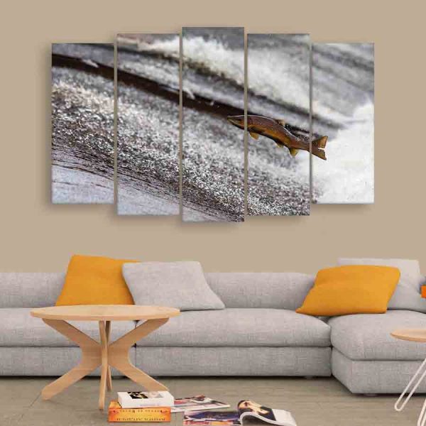 Multiple Frames Fish Wall Painting (150cm X 76cm)