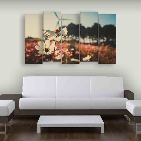 Multiple Frames Beautiful Flower Wall Painting (150cm X 76cm)