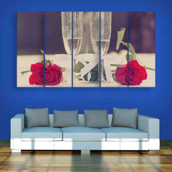 Multiple Frames Rose Wall Painting (150cm X 76cm)