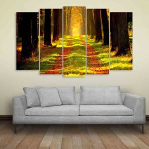 Multiple Frames Nature Forest Wall Painting (150cm X 76cm)