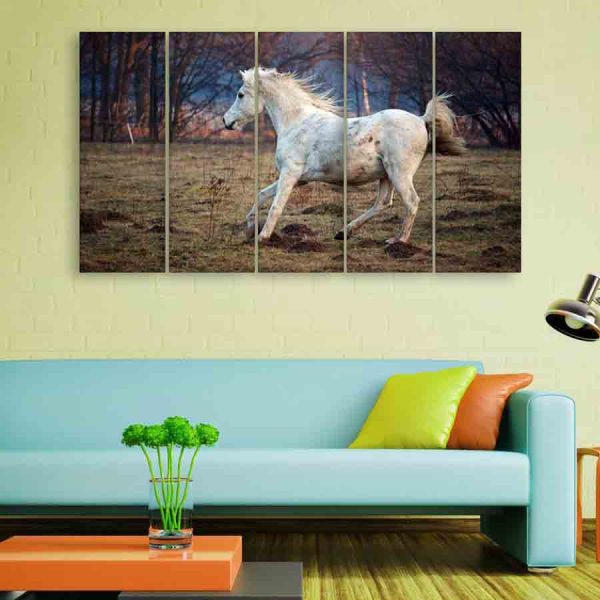 Multiple Frames Running Horse Wall Painting (150cm X 76cm)