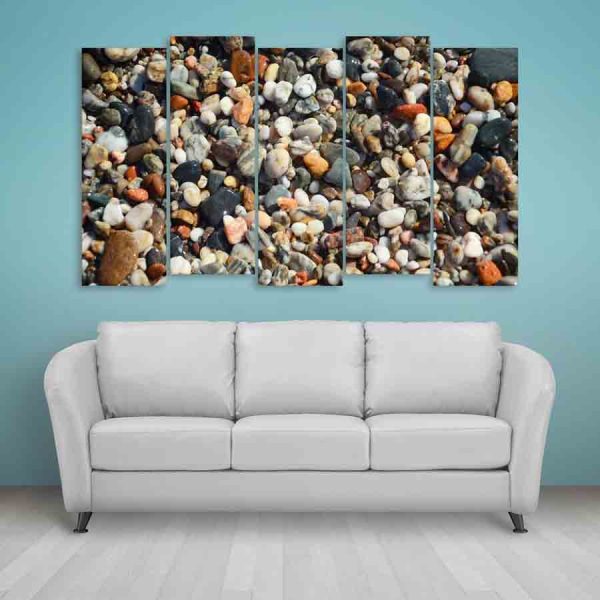 Multiple Frames Peaceful Pebbles Wall Painting (150cm X 76cm)