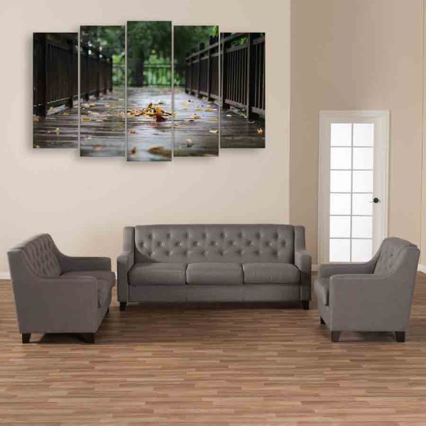 Multiple Frames Rain Wood Wall Painting (150cm X 76cm)