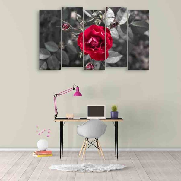 Multiple Frames Beautiful Rose Wall Painting (150cm X 76cm)