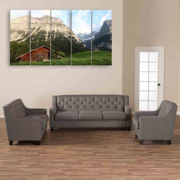 Multiple Frames Nature Scenery Wall Painting (150cm X 76cm)