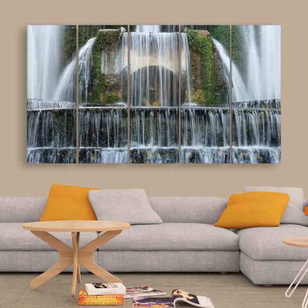 Multiple Frames Beautiful Water Fountain Wall Painting (150cm X 76cm)