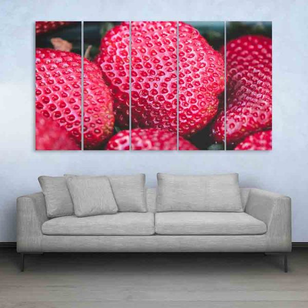 Multiple Frames Beautiful Strawberries Wall Painting (150cm x 76cm)
