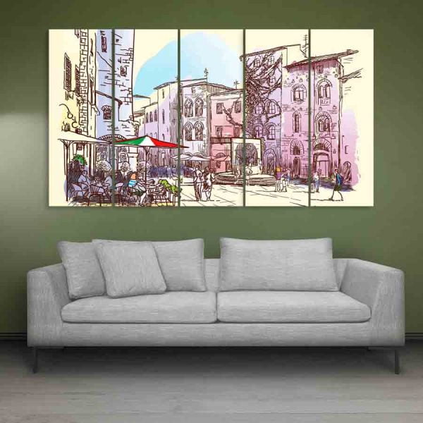 Multiple Frames Beautiful Italy Wall Painting (150cm X 76cm)