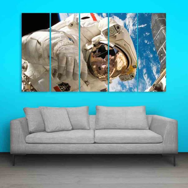 Multiple Frames Astronaut In Space Wall Painting (150cm X 76cm)