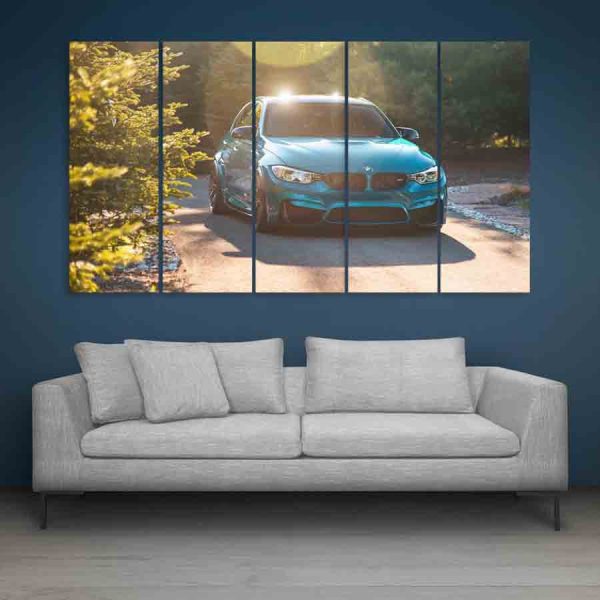 Multiple Frames Beautiful Car Wall Painting (150cm X 76cm)