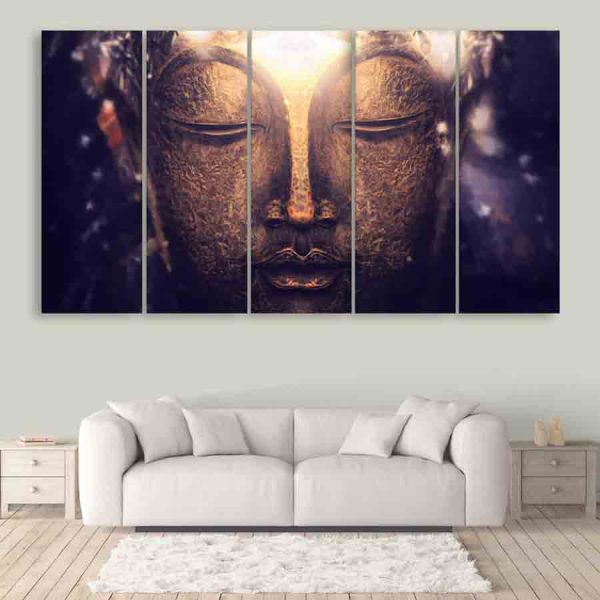Multiple Frames Buddha Art Wall Painting (150cm X 76cm)