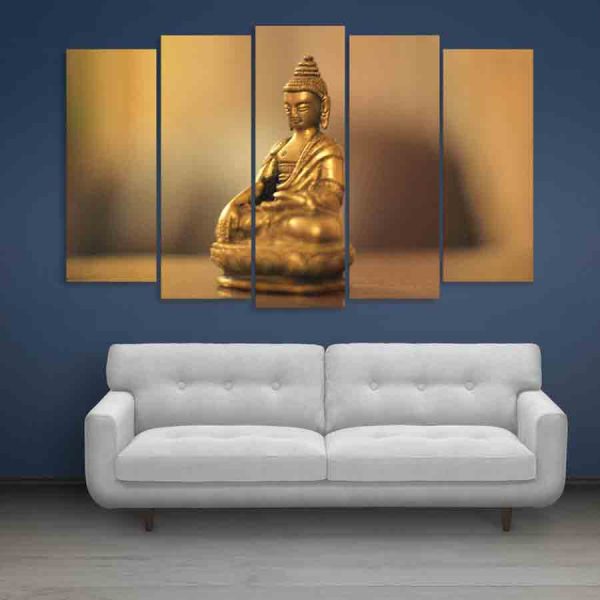 Multiple Frames Buddha Beautiful Wall Painting (150cm X 76cm)