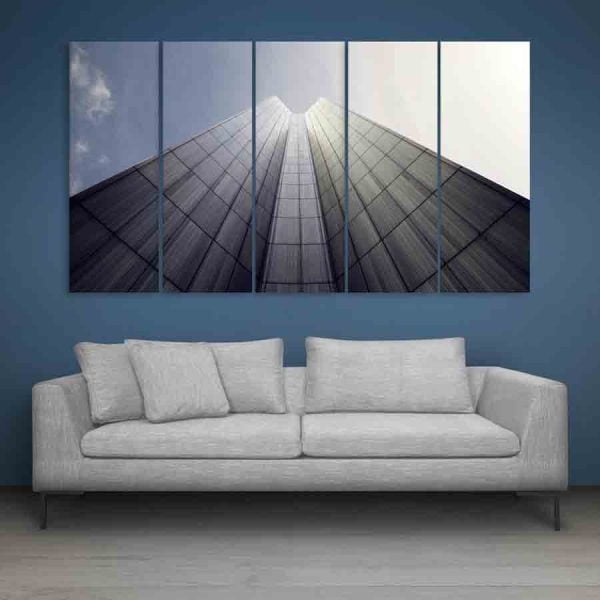 Multiple Frames Beautiful Building Wall Painting (150cm X 76cm)