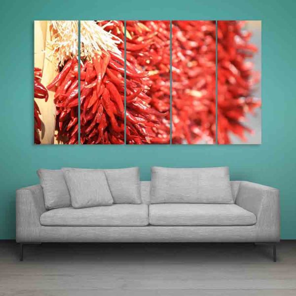 Multiple Frames Red Pepper Wall Painting (150cm X 76cm)