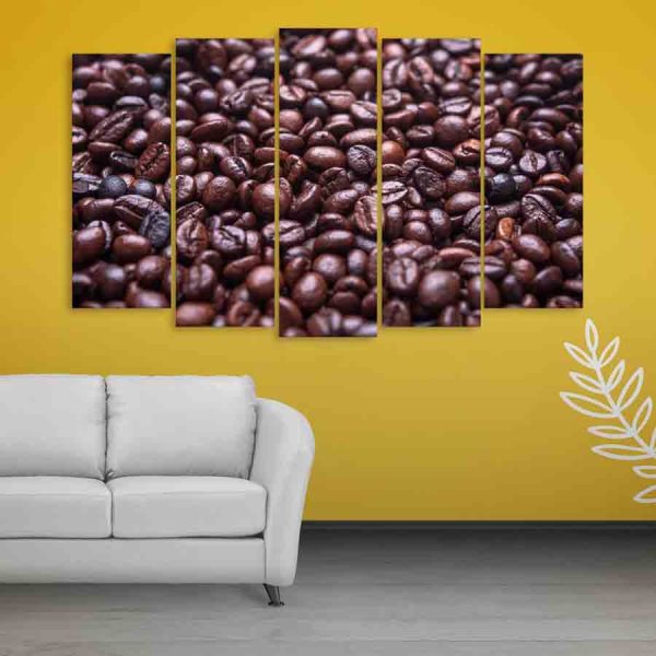 Multiple Frames Beautiful Coffee Beans Wall Painting (150cm X 76cm)