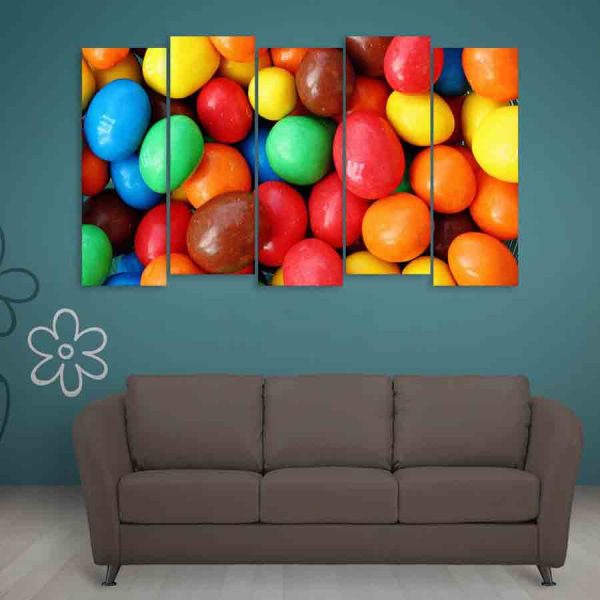Multiple Frames Beautiful Colorful Pebbles Wall Painting (150cm X 76cm)