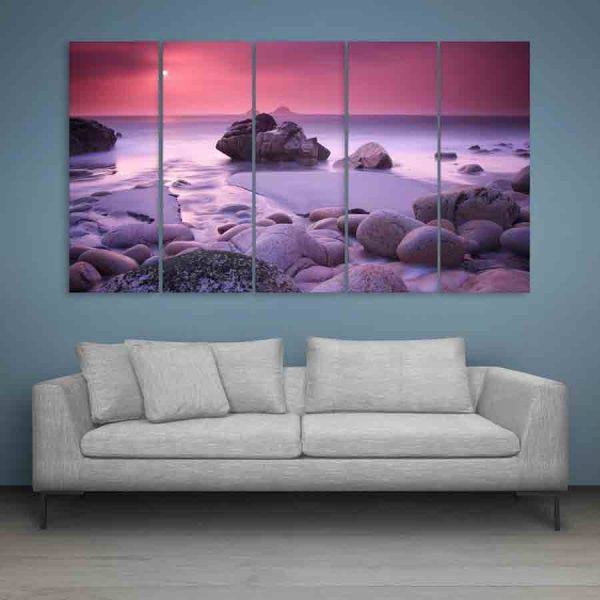 Multiple Frames Beautiful Nature Wall Painting (150cm X 76cm)