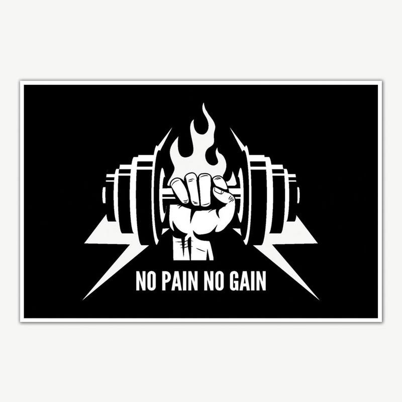 No Pain No Gain Gym Poster Art | Gym Motivation Posters