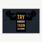 Try Harder Fitness Poster Art | Gym Motivation Posters