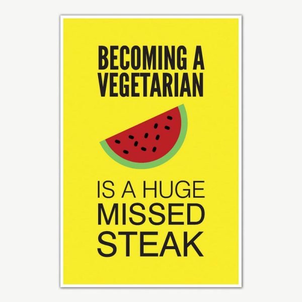 Vegetarian Funny Poster Art | Funny Posters For Room