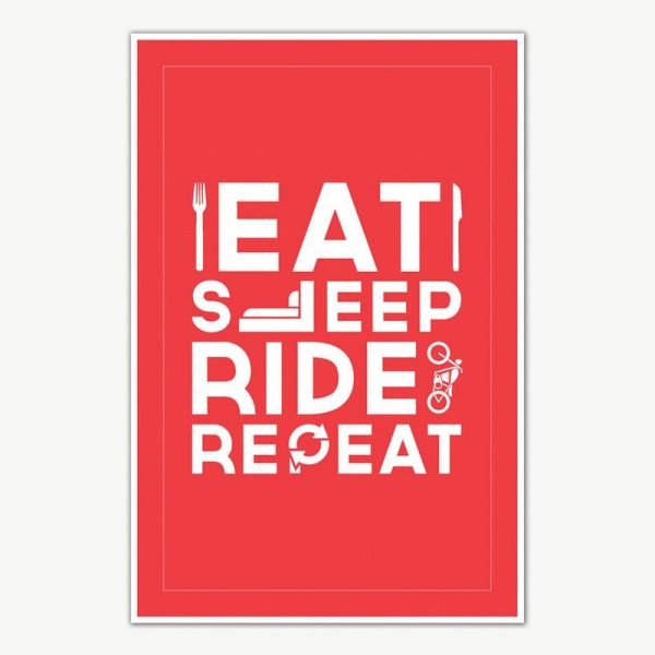 Eat Sleep Ride Repeat Poster Art For Bikers | Funny Posters For Room