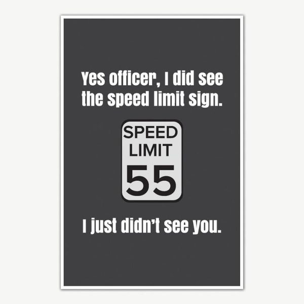 Speed Limit Quote Poster | Funny Posters For Room