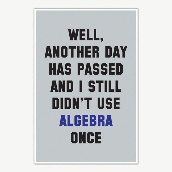 Didn't Use Algebra Once Poster | Funny Posters For Room