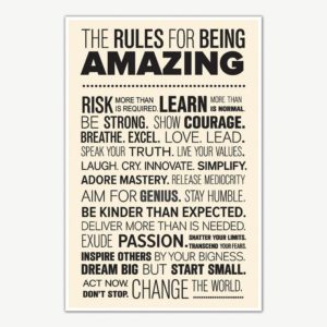 The Rules For Being Amazing Quotes Poster | Motivational Posters For Offices