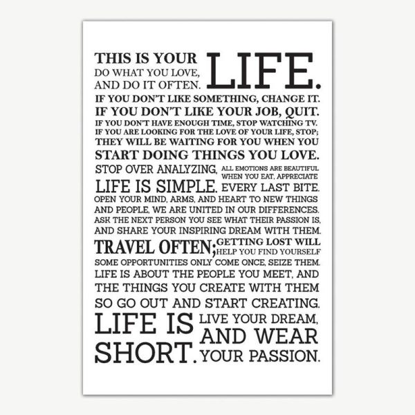 This Is Your Life Quotes Poster Art | Motivational Posters For Room