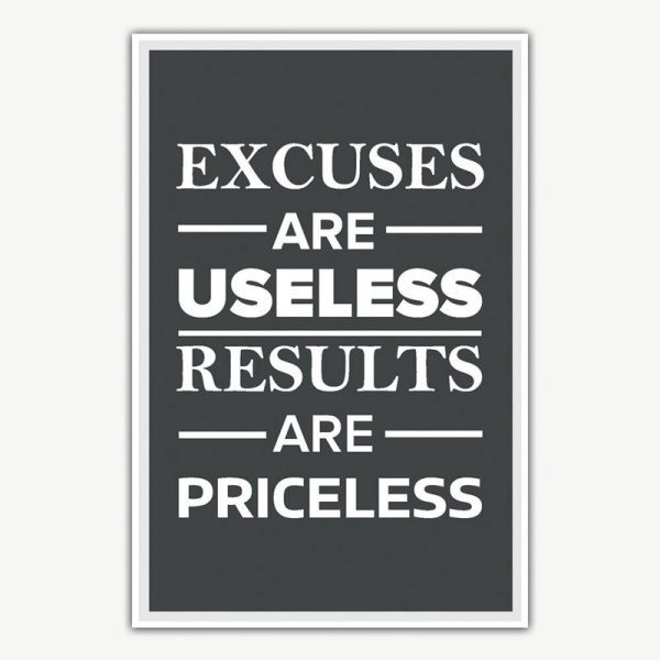 Excuses Are Useless Poster | Inspirational Posters