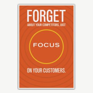 Focus On Your Customers Poster Art | Inspirational Posters For Offices