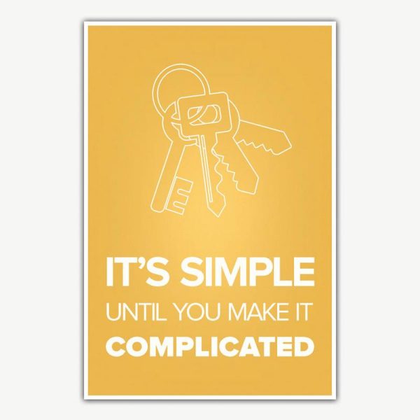 It's Simple Until You Make It Complicated Poster | Inspirational Posters For Offices