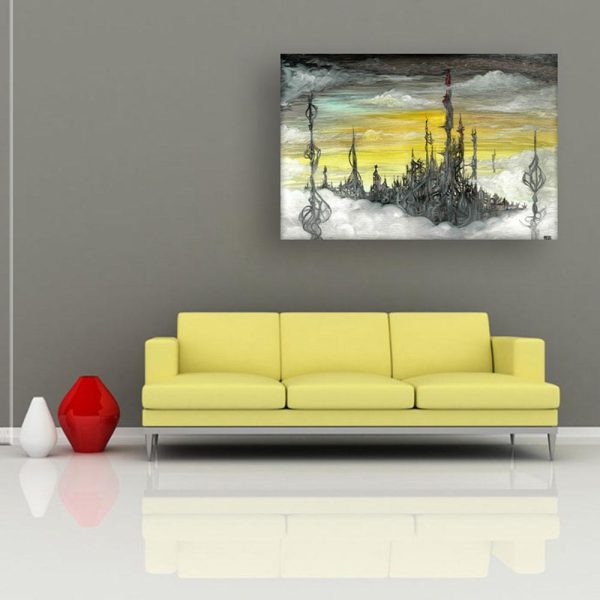 Canvas Painting - Beautiful Castle Modern Abstract Art Wall Painting for Living Room