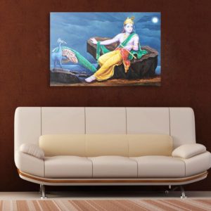 Canvas Painting - Beautiful Lord Krishna Art Wall Painting for Living Room