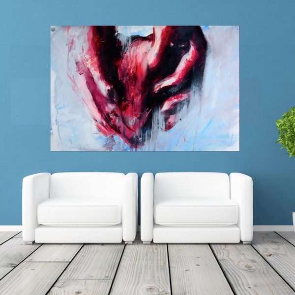 Canvas Painting - Modern Abstract Art -  Heart Wall Painting for Living Room