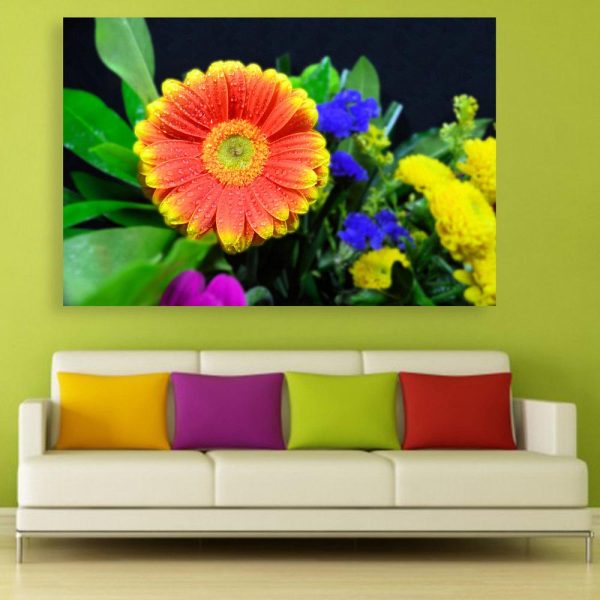 Canvas Painting - Beautiful Flowers Floral Art Wall Painting for Living Room
