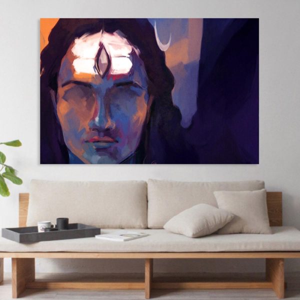 Canvas Painting - Beautiful Lord Shiva Art Wall Painting for Living Room