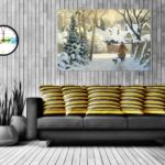 Canvas Painting - Beautiful Snow Country Side Wall Painting for Living Room
