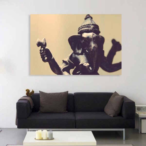 Canvas Painting - Beautiful Lord Ganesha Art Wall Painting for Living Room