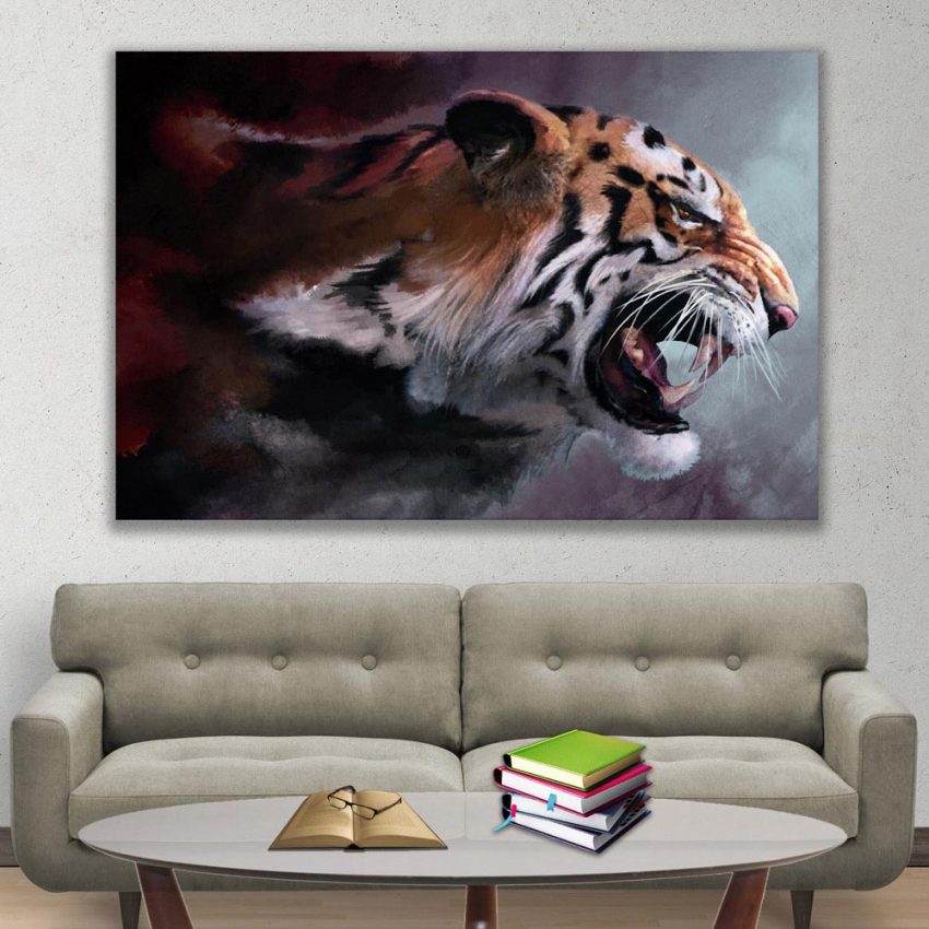 Canvas Painting - Beautiful Tiger Wildlife Art Wall Painting for Living Room