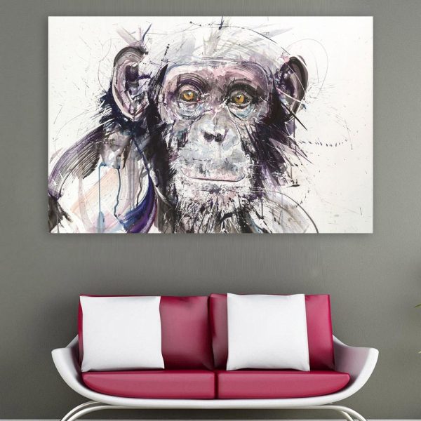 Canvas Painting - Beautiful Monkey Wildlife Art Wall Painting for Living Room