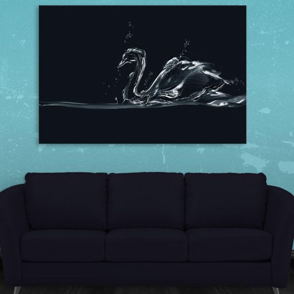 Canvas Painting - Beautiful Swan Art Wall Painting for Living Room