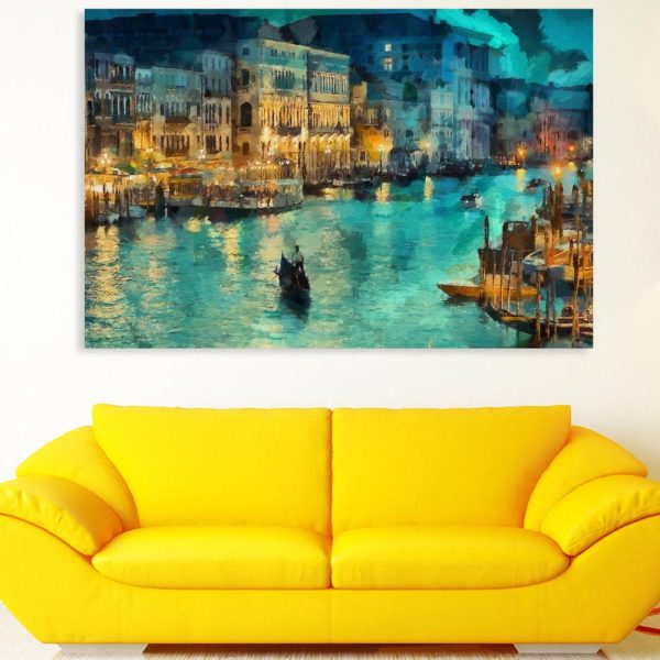 Canvas Painting - Beautiful Night Venice Art Wall Painting for Living Room